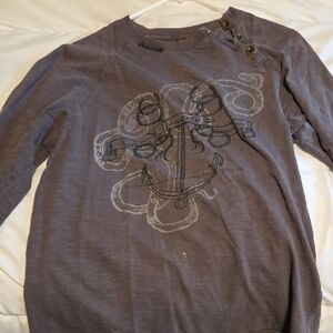 Men's Long Sleeve Graphic Tee - Gray